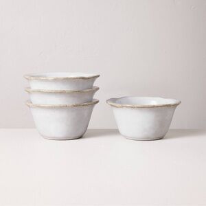 Set of 4 Carved Edge Mini Bowls Sour Cream - Hearth & Hand™ with Magnolia